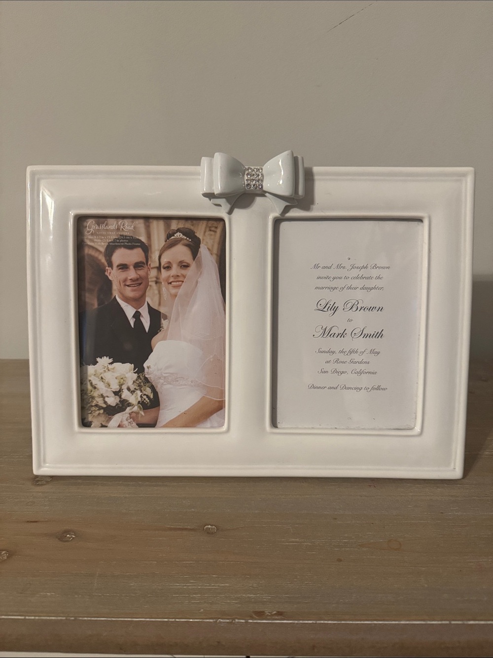 Grasslands Road Wedding Frame White Porcelain 2-5x7